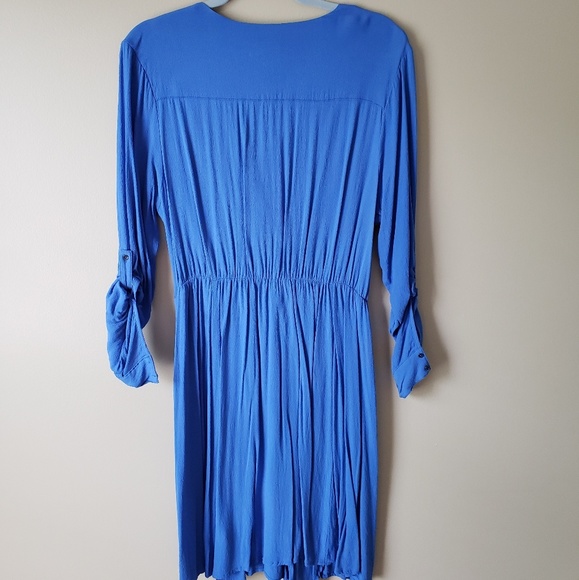 Anthropologie Maeve blue fitted shirt dress - Picture 4 of 5